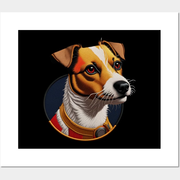 Super Jack Russell Embroidered Patch Wall Art by Xie